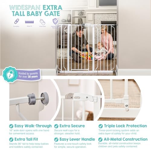 Regalo 36" Extra Tall and Wide Baby Gate, Bottom of Stairs & Doorways - Image 3