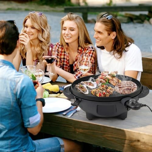 1200W Electric Grill Outdoor, Portable Removable Stand BBQ Grill - Image 3