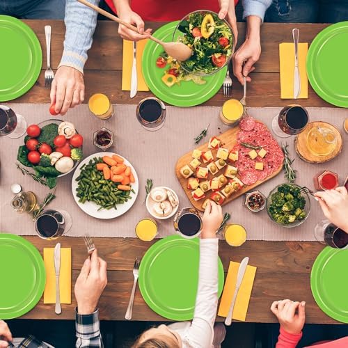 QZYL 50 Count Light Green Paper Plates 9" Round Disposable Green Plates Set - Image 6