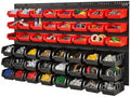 VEVOR 48-Bin Wall Mounted Storage Bins Parts Rack Organizer Garage Shop Tool Organizer for Screws, Nuts, Bolts, Nails, Beads, and Small Hardware Parts, With Wall Panels by VEVOR