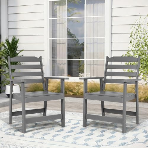 FUNBERRY Outdoor Dining Chairs Set of 2, HDPE Patio Chairs for Outside - Image 2
