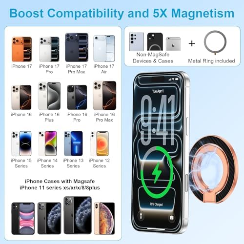 Magnetic Phone Ring Grip for MagSafe, Dual-Sided Magnetic Phone Ring Holder - Image 3