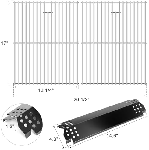Uniflasy Grill Parts for Nexgrill 720-0830H/720-0888, Grates & Heat Plates - Image 2