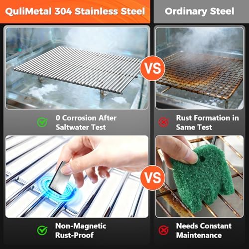 9MM 18.75" Grill Grates for Weber Genesis II 300, 304 Stainless Steel 66095 - Image 3