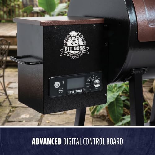 Pit Boss 440 Mahogany Series Wood Pellet Grill & Smoker with Flame Broiler and LED Digital Controller, 518-Sq. In. Cooking Space, 180°F to 500°F Temperature Range, 5 lb. Pellet Hopper, Brown - Image 4