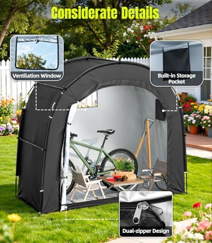 Housolution Bike Storage Tent Shed for 3Bikes, Outdoor Portable Bike Cover - Image 5
