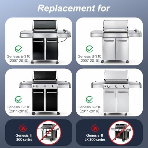 Uniflasy 19.5" Grill Parts for Weber Genesis Grill Grates for Weber Genesis 300 Series Genesis E310 E320 E330 S310 S320 S330 EP310 Cast Iron Cooking Grates Replacement for Weber Parts 7524 7528 - Image 3