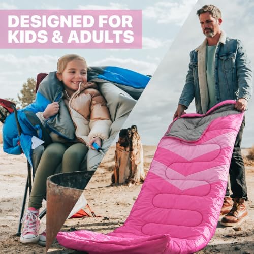 MalloMe Sleeping Bags for Adults Cold Weather & Warm - Backpacking Camping Sleeping Bag for Kids 10-12, Girls, Boys - Lightweight Compact Camping Essentials Gear Accessories Hiking Sleep Must Haves - Image 5