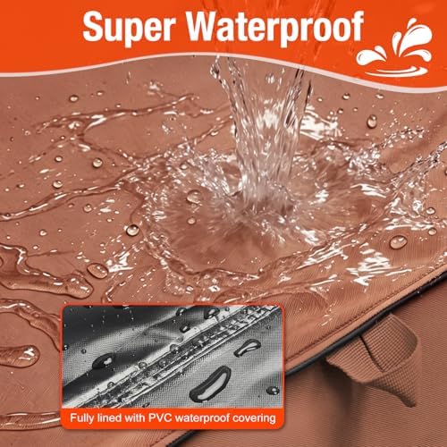 Foldable Grill Cover for Pit Boss 700FB 73700, Waterproof 600D Heavy Duty Wood Pellet Smoker Cover, Fade＆Tear Resistant Pellet Grill Cover for Lexington 500 540,Caramel - Image 7