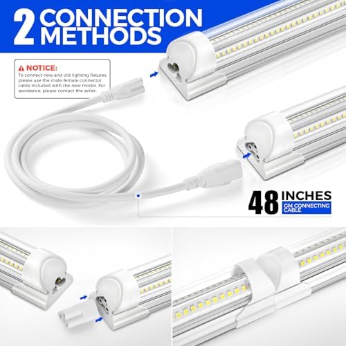 Barrina T8 LED Shop Lights 8FT, 100W 15000LM 6500K, High Output, 4 Packs - Image 6