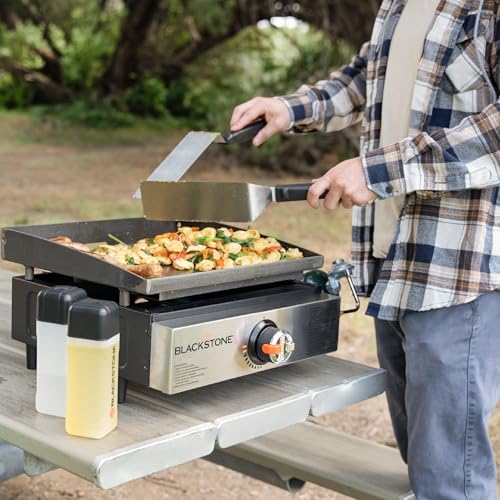 Blackstone 2142 Original 17” Tabletop Griddle with Low-Maintenance Stainless Steel Front Plate, Powder Coated Steel, Black - Image 5