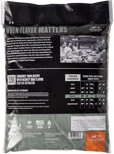 Traeger Grills Mesquite 100% All-Natural Wood Pellets for Smokers and Pellet Grills, BBQ, Bake, Roast, 18 lb. Bag (Pack of 2) - Image 2