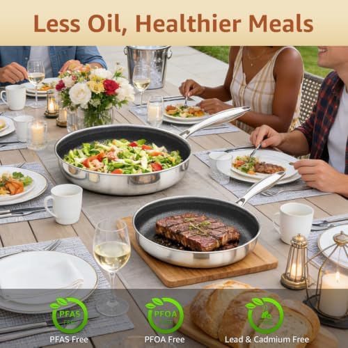 LOLYKITCH Hybrid 8-10-12 Inch Nonstick Frying Pan Set | PFOA Free - Image 5