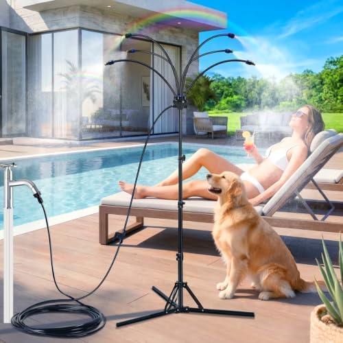 6-Nozzle Adjustable Standing Misters for Outside Patio - Stand Misting System for Cooling Outdoor Areas, Easy to Install & Maintain, Custom Coverage, Durable for Backyard Use. - Image 5
