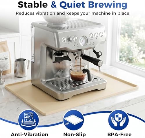 Golener Coffee Bar Mat, Silicone Coffee Mat with Raised Edges, 31.5"x16" - Image 6