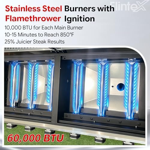 Flintex Grill Griddle Combo,6-Burner Propane Gas Combo Grill,575 sq.in. - Image 6
