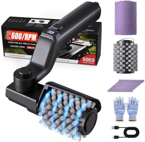Electric BBQ Grill Cleaning Brush Cordless Rechargeable by Shinmax