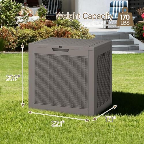 Outdoor Storage Waterproof Deck Box for Patio (36 Gallon, Grey) - Image 2
