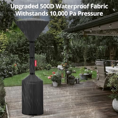 QH.HOME Patio Heater Cover,Waterproof Tear-Resistant 2p-89"x 33"x19",Black - Image 4