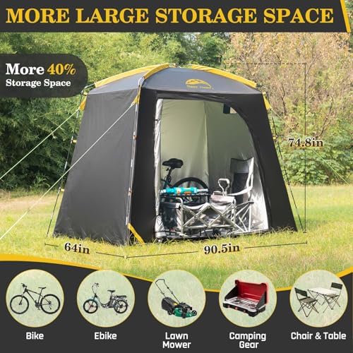 Happy Travel Bike Storage Shed Tent, Waterproof Portable Bicycle Cover Shed - Image 3