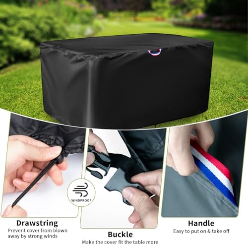 46 Inch Patio Coffee Table Cover, Outdoor Waterproof Cover - Image 2