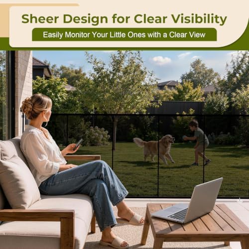 235" Extra Wide Retractable Baby Gates Dog Gate, 47" Tall Child Pet Safety Gate with Reinforced Strips for Stairs, Extra Long Garage Gates Mesh Fence for Driveway Decks Patio Outdoor Indoor - Image 5