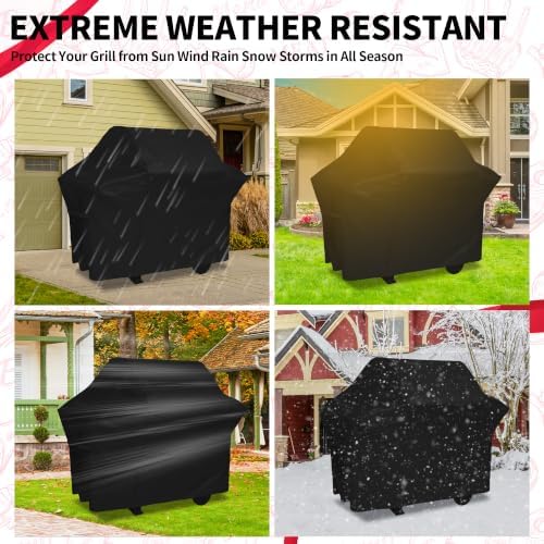 NEXCOVER 64 Inch Grill Cover - 600D Heavy Duty Waterproof and Weather Resistant BBQ Cover for Weber, Char Broil, Nexgrill, Brinkmann, Holland - Fade Resistant, Black - Image 6