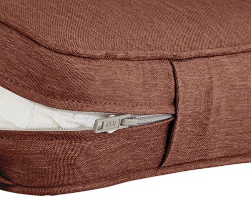 Classic Accessories Montlake Water-Resistant 21 x 20 x 4 Inch Patio Lounge Back Cushion, Heather Henna Red, Outdoor Loveseat Cushions - Image 5