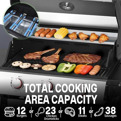 3-Burner Propane Gas Grill with Double-Wall Insulated Lid - Image 3