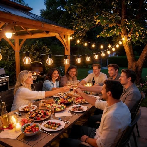 RTTY 60 FT Outdoor String Lights, LED Patio Light 32 LED Waterproof Bulbs - Image 6