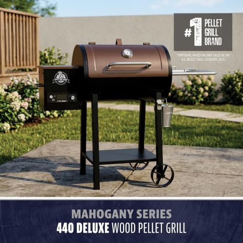 Pit Boss 440 Mahogany Series Wood Pellet Grill & Smoker with Flame Broiler and LED Digital Controller, 518-Sq. In. Cooking Space, 180°F to 500°F Temperature Range, 5 lb. Pellet Hopper, Brown - Image 2