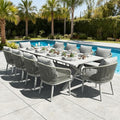 LayinSun 11 Pieces Outdoor Patio Dining Set, Aluminium Rectangular Dining Table and Wicker Rattan Chairs Set for Outside Backyard, Poolside by LayinSun