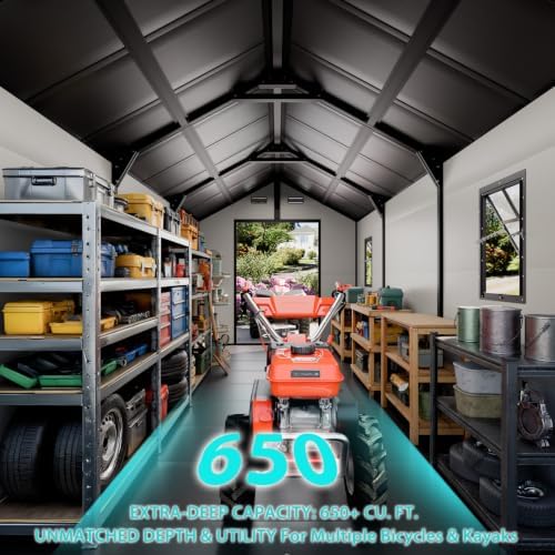 WACASA 8x14 FT Deep Resin Plastic Outdoor Storage Shed, Floor Included - Image 2