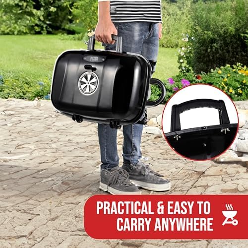 Grill Trade Portable Charcoal Grill - Mini BBQ Grill - Small Table Top Charcoal Grill for Camping, Outdoor Cooking - Foldable Camping Grill for Picnics, Tailgating and Backyard Grilling - Image 6