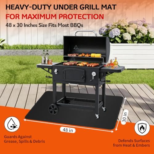 kaidun 48 x 30 Inch Under Grill Mats for Outdoor Grill, Fireproof BBQ Mat - Image 5