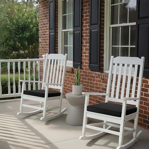 Outdoor Chair Cushions, Set of 4, 22 x 22 Inch, Black - Image 2