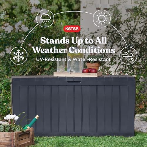 Keter Marvel Plus 71 Gallon Resin Deck Box-Organization and Storage for Patio Storage Box Outdoor Cushions, Throw Pillows, Garden Tools and Pool Accessories, Dark Grey - Image 5