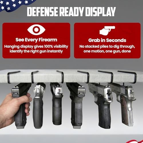SAFETY STORAGE Handgun Hangers, Original Pistol Hooks, Firearm Organizers - Image 6