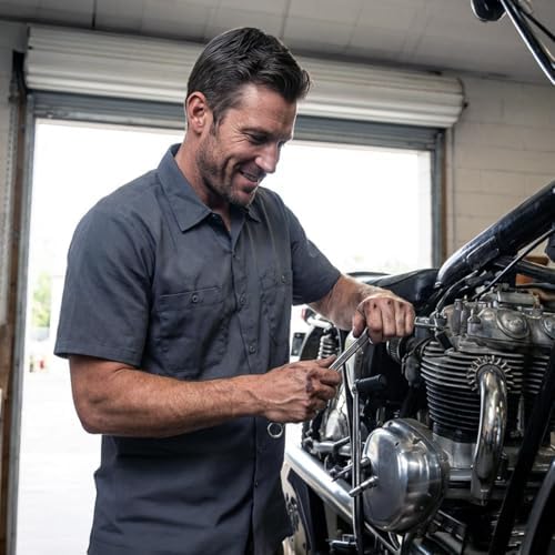 Milwaukee Leather MDM11668 Men’s Grey Button-Up Heavy-Duty Work Shirt - Classic Mechanic Shirt w/Pockets - Image 7