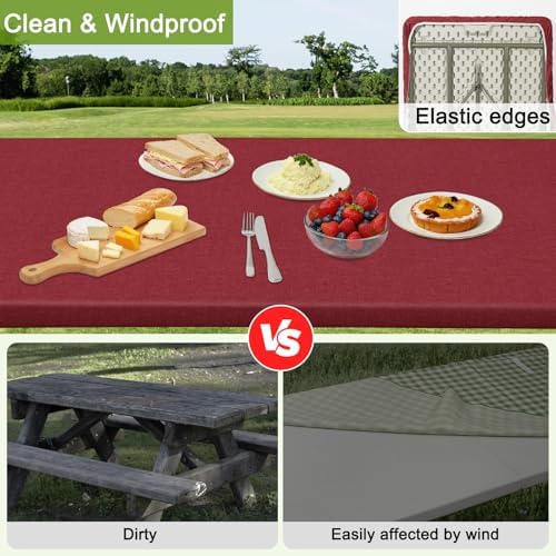 Picnic Table and Bench Cover Set, Waterproof Fitted Elastic Cloth - Image 5