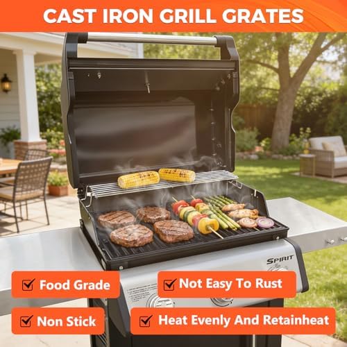 17.5" Grill Grates for Weber Spirit 300, Grill Parts for Weber Spirit E310 & GS4 Spirit II 300 Series, Spirit II E310, Spirit 2 E310, Genesis Silver/Gold B & C,Porcelain Enameled Cast Iron Grate 7638 - Image 6