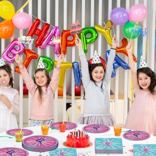40Pcs Gymnastics Birthday Party Decorations No Assembly Disposable Plates and Napkins for Gymnastics Party Decorations - Image 5