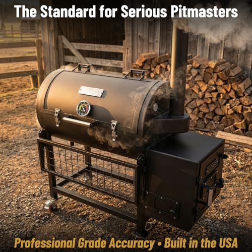 Midwest Hearth BBQ Smoker Thermometer, 3" Dial, ASME Grade A, Glass Lens, Made in USA, 4-in Stem, Black Glow Dial - Image 2