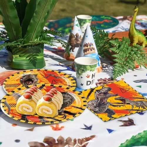 40pcs Dinosaur Birthday Party Decorations Plates and Napkins Dinosaur Party Supplies Favor Tableware Set for Boys Kids Baby Shower - Image 6