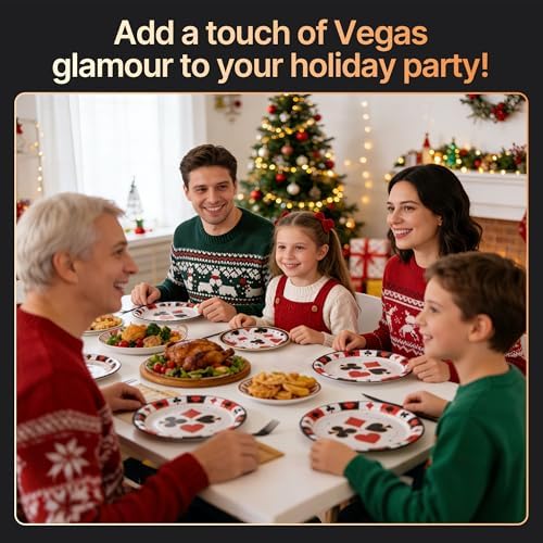 100 Pcs Disposable Casino Tableware Set for 25 Guests - Image 6