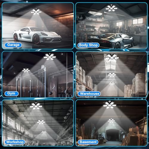 LED Garage Lights 6 Pack, Garage Lights Ceiling LED 28000LM 6500K - Image 6
