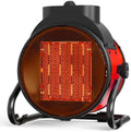 Buyplus Electric Space Heater - Outdoor Heater with Super Long Cord, Overheat Protection, Heaters Heat Up in 2 Seconds, 3 Modes, Small Fan Heater Tent Ceramic Space Heater for Patio, Red by Buyplus