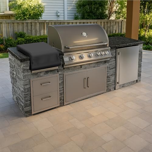 Covers & All Built-in Grill Side Burner Cover – 12 oz Heavy Duty Waterproof Outdoor BBQ Side-Grill Burner Protector with Air Vent & Elastic Fit (14 x 24 x 12 in, Black) - Image 6