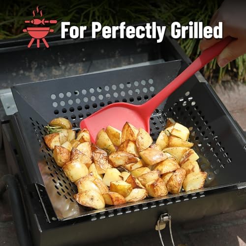 UNCO- Large Grill Basket, 13.6" x 12", Grill Baskets for Outdoor Grill Vegetables - Image 3