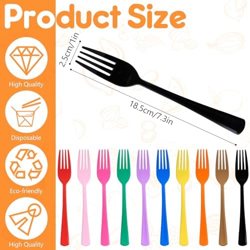 60 Pcs Black Disposable Plastic Forks Cutlery Heavy Duty Dinnerware Plastic Silverware Flatware for Home Office School Party Picnics Restaurant Outdoor Events or Every Day Use (Black) - Image 2